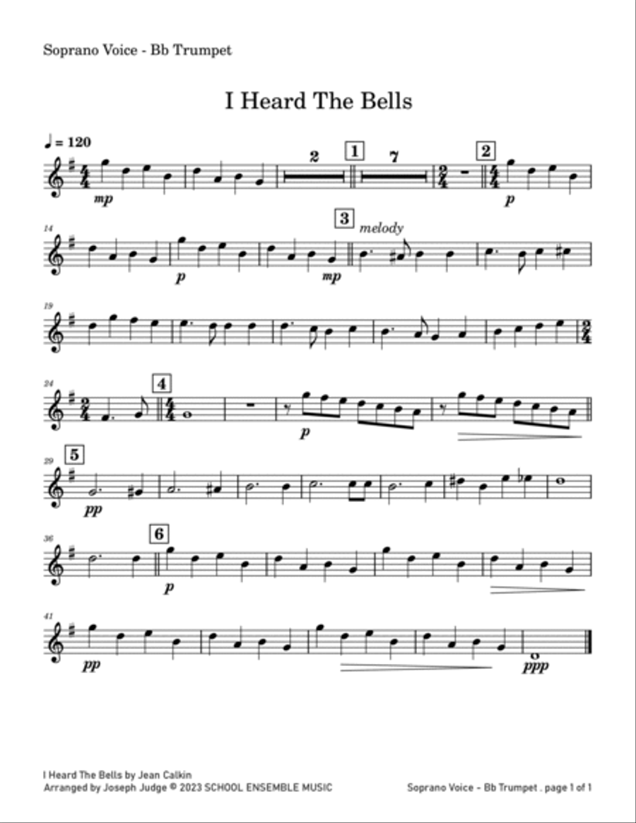 I Heard The Bells for Brass Quartet in Schools Brass Quartet scores gallery preview page 5