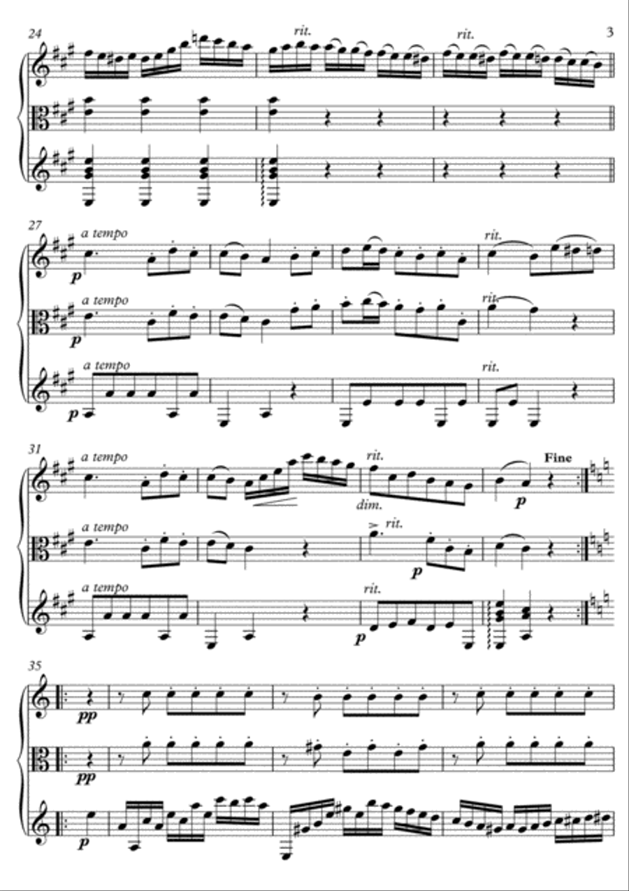 Minuet Flute Viola Guitar trio image number null