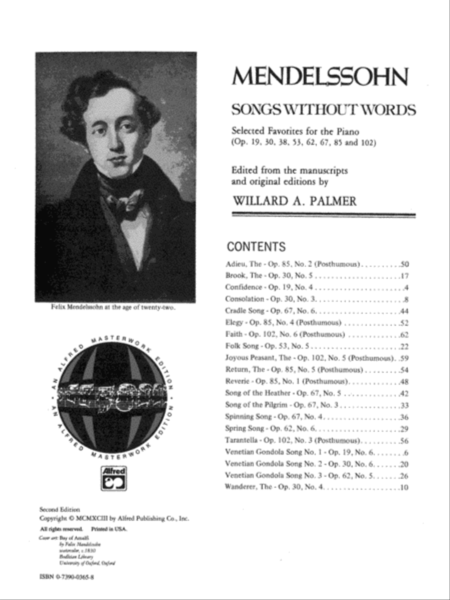 Mendelssohn -- Songs without Words (Selected Favorites)