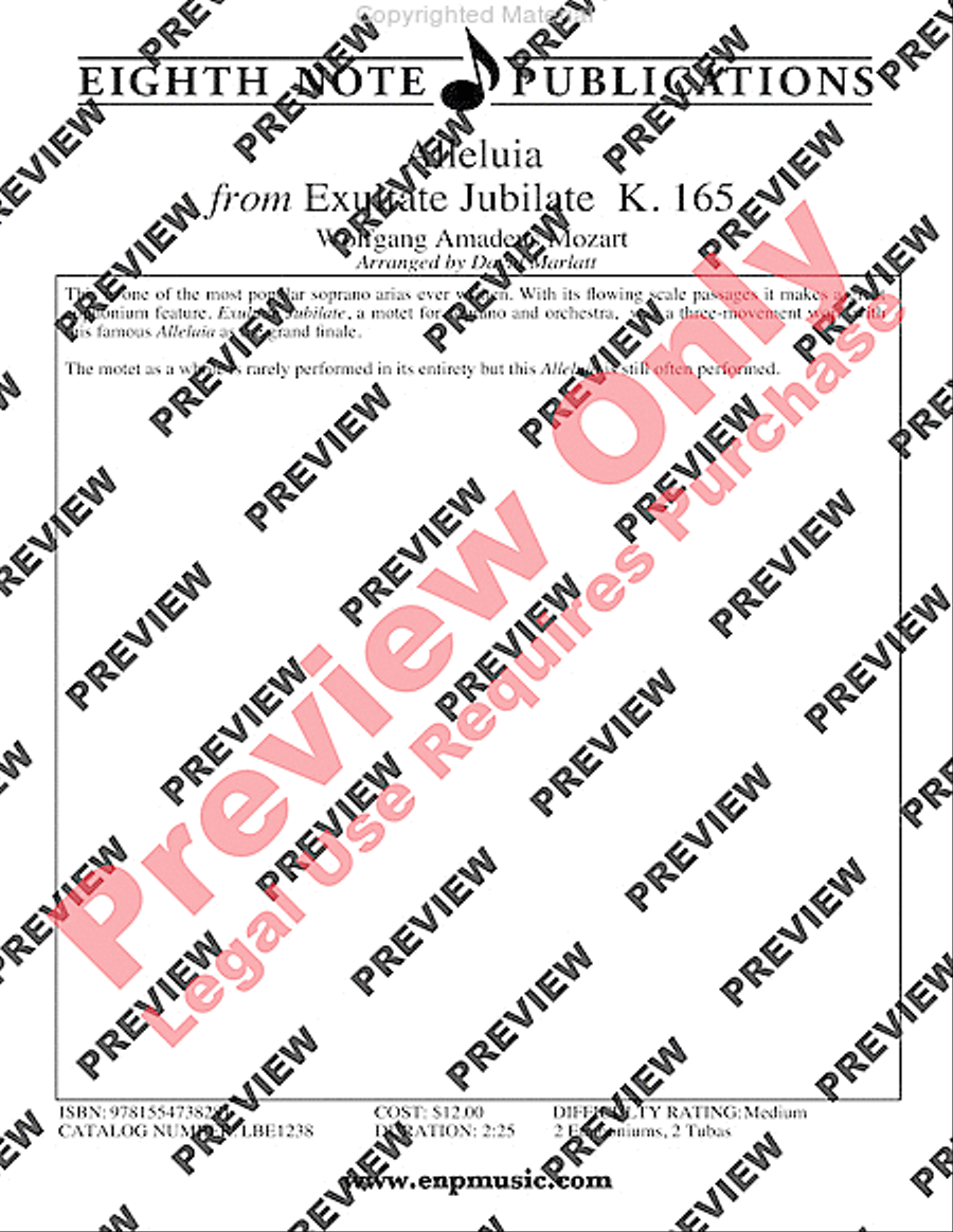 Alleluia (from Exultate Jubilate) Brass Ensemble scores gallery preview page 2