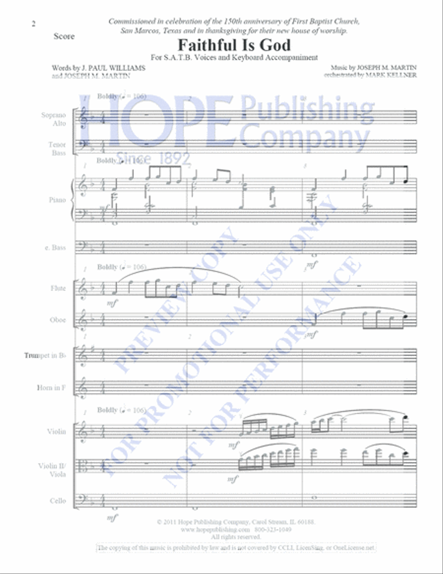 Faithful Is God Choir scores gallery preview page 2