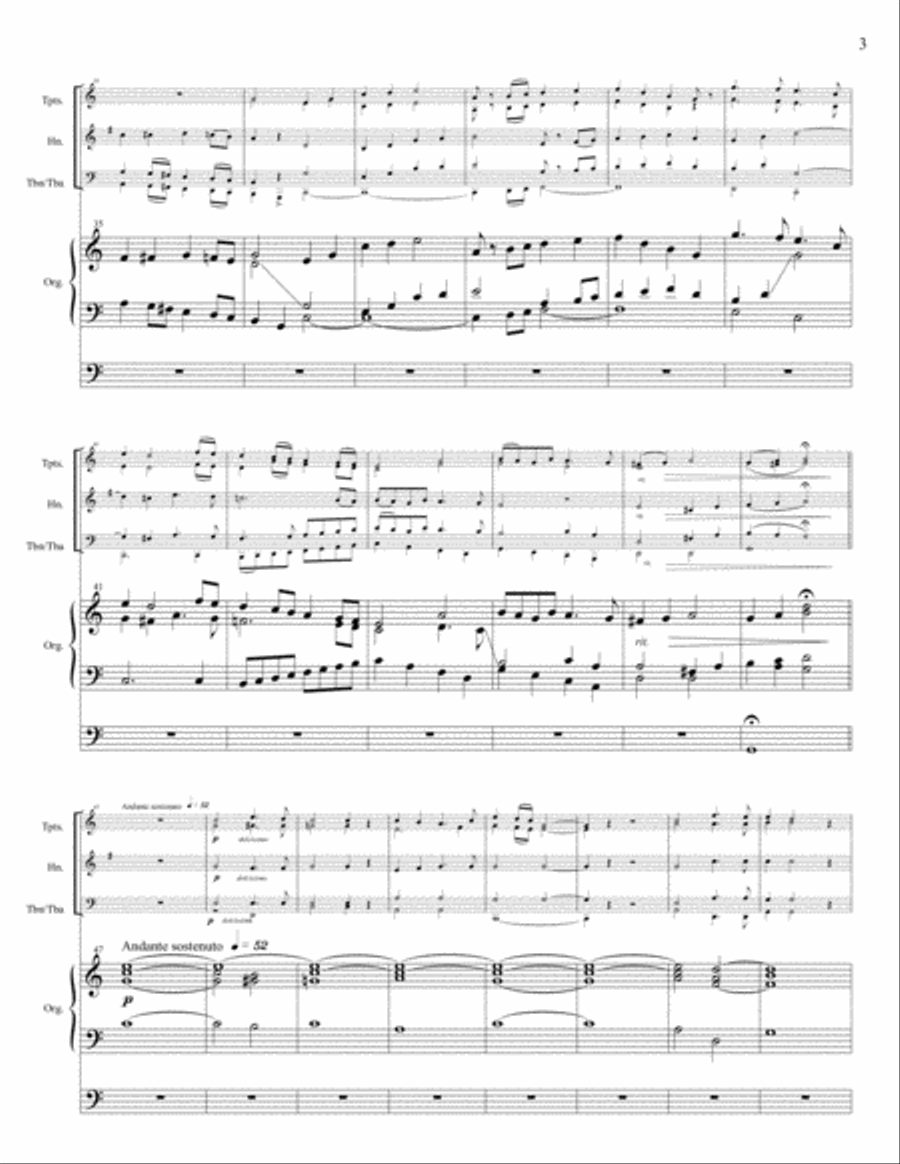Hosanna! (for Brass Quintet and Organ) Brass Ensemble scores gallery preview page 4