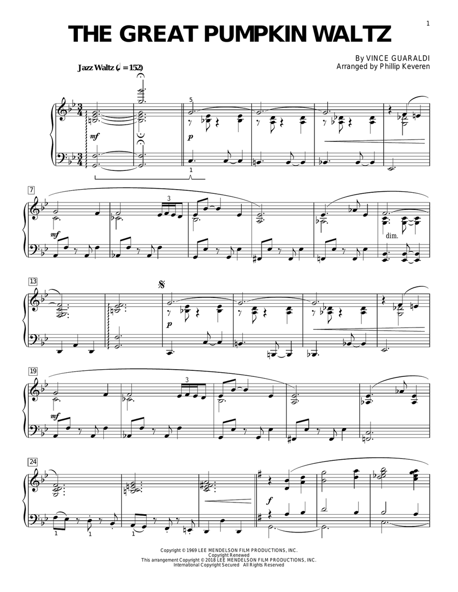 Book cover for The Great Pumpkin Waltz (arr. Phillip Keveren)