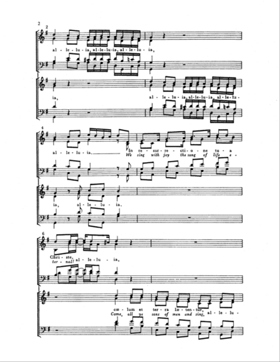 Alleluia! In resurrectione tua Christe (Alleluia! We Sing with Joy!) 4-Part scores gallery preview page 2
