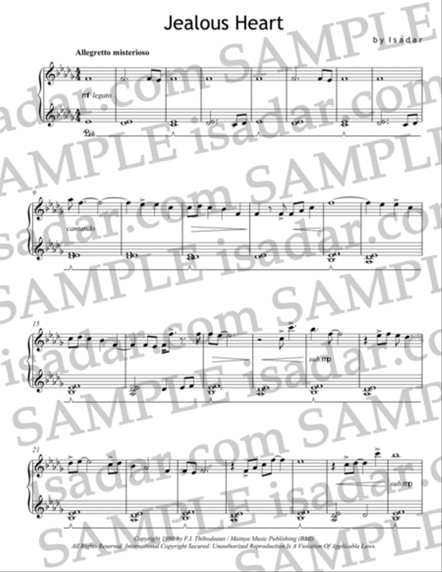 Jealous Heart Piano Solo scores gallery preview page 3