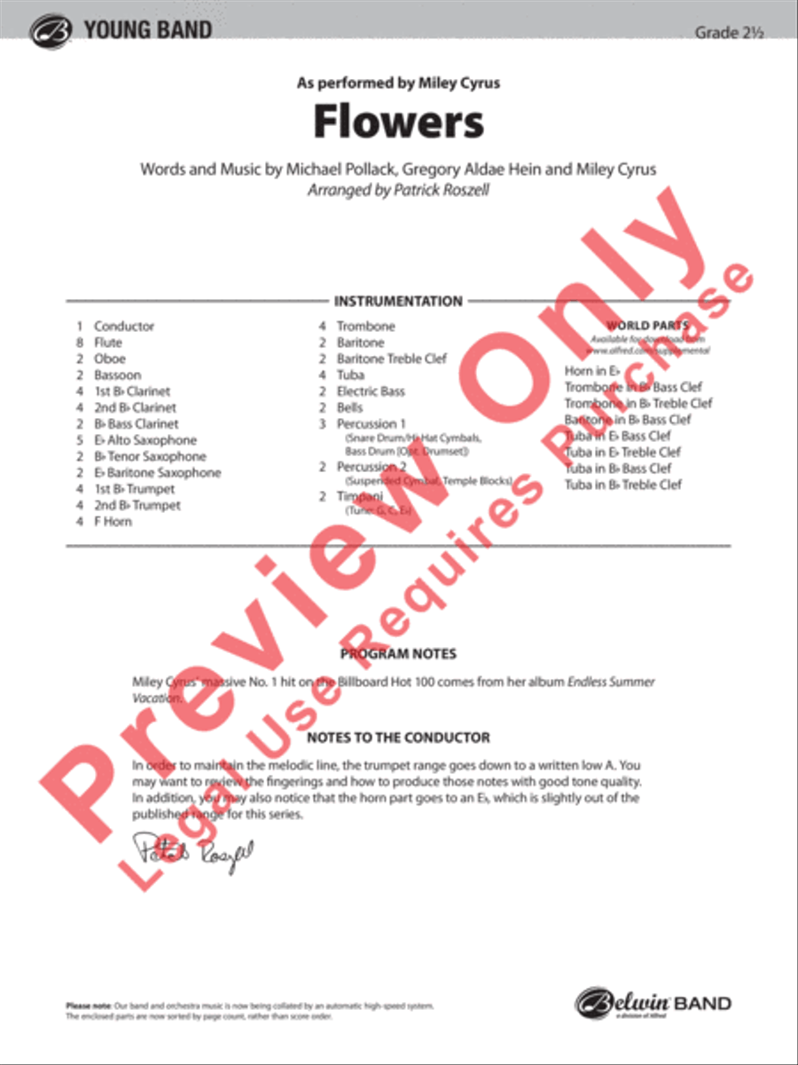 Flowers Concert Band scores gallery preview page 2