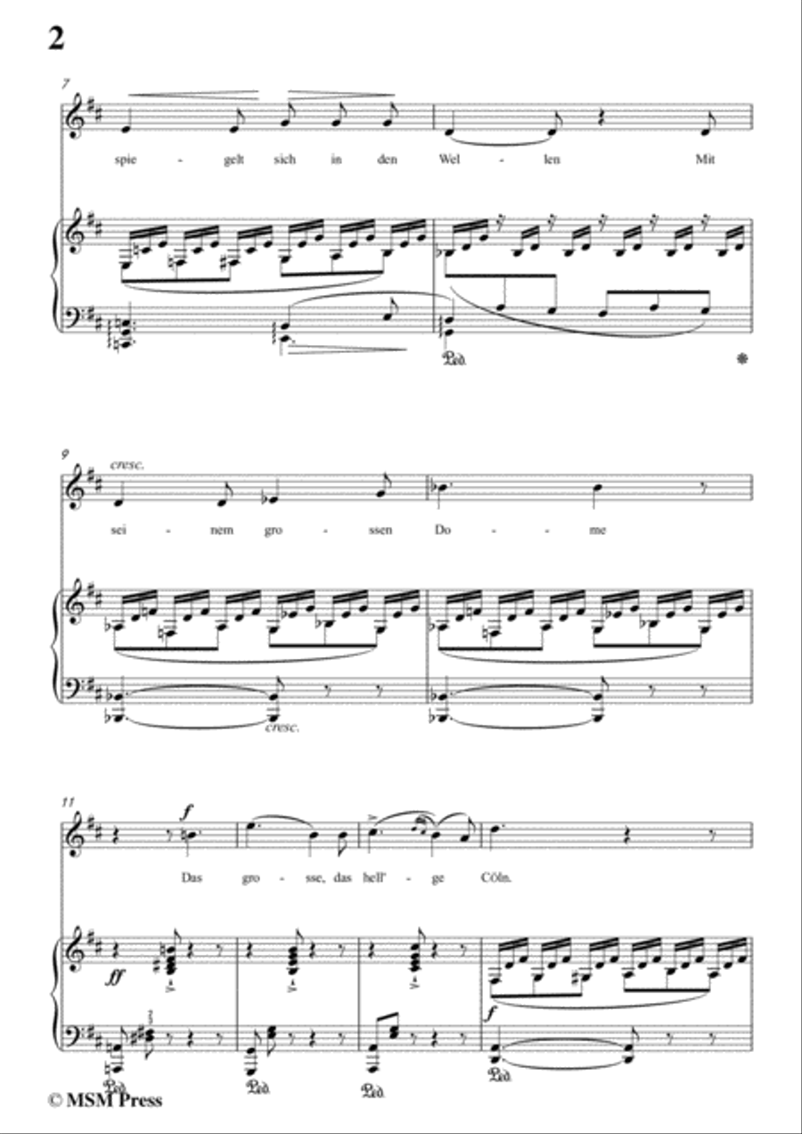 Liszt-Im Rhein,Im Schönen Strome in D Major,for Voice and Piano Voice Solo scores gallery preview page 4