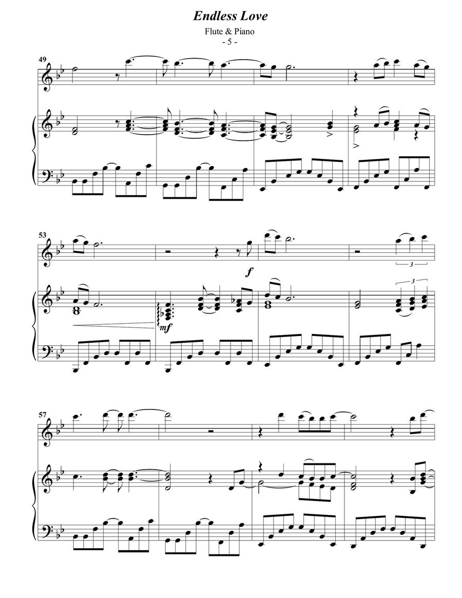 Endless Love Flute Solo scores gallery preview page 5