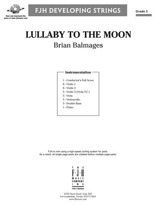 Book cover for Lullaby to the Moon: Score