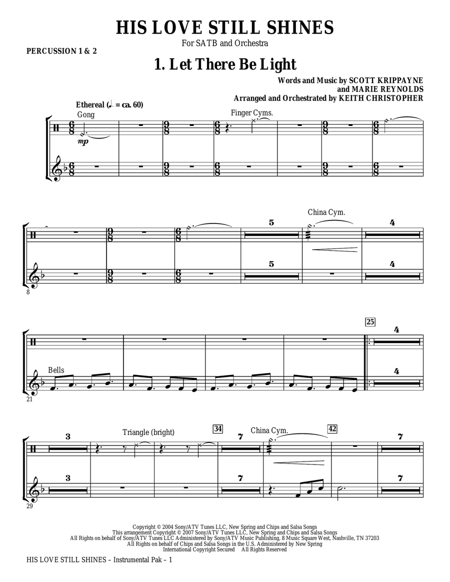 His Love Still Shines - Percussion 1 & 2
