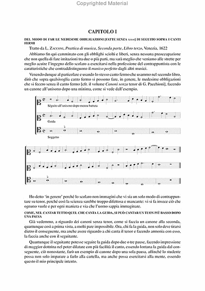 Il Canone alla cartella e alla mente on a Tenor. Systematic study of three to eigth-part canonic imitation on a cantus firmus from sources by L. Zacconi, F. Soriano and R. Rodio