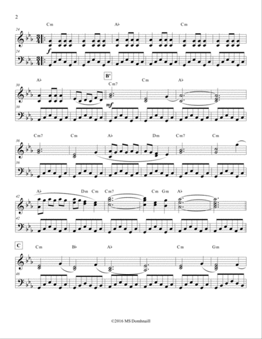 Heartbroken Warrior -Solo Piano Version Piano Solo scores gallery preview page 2