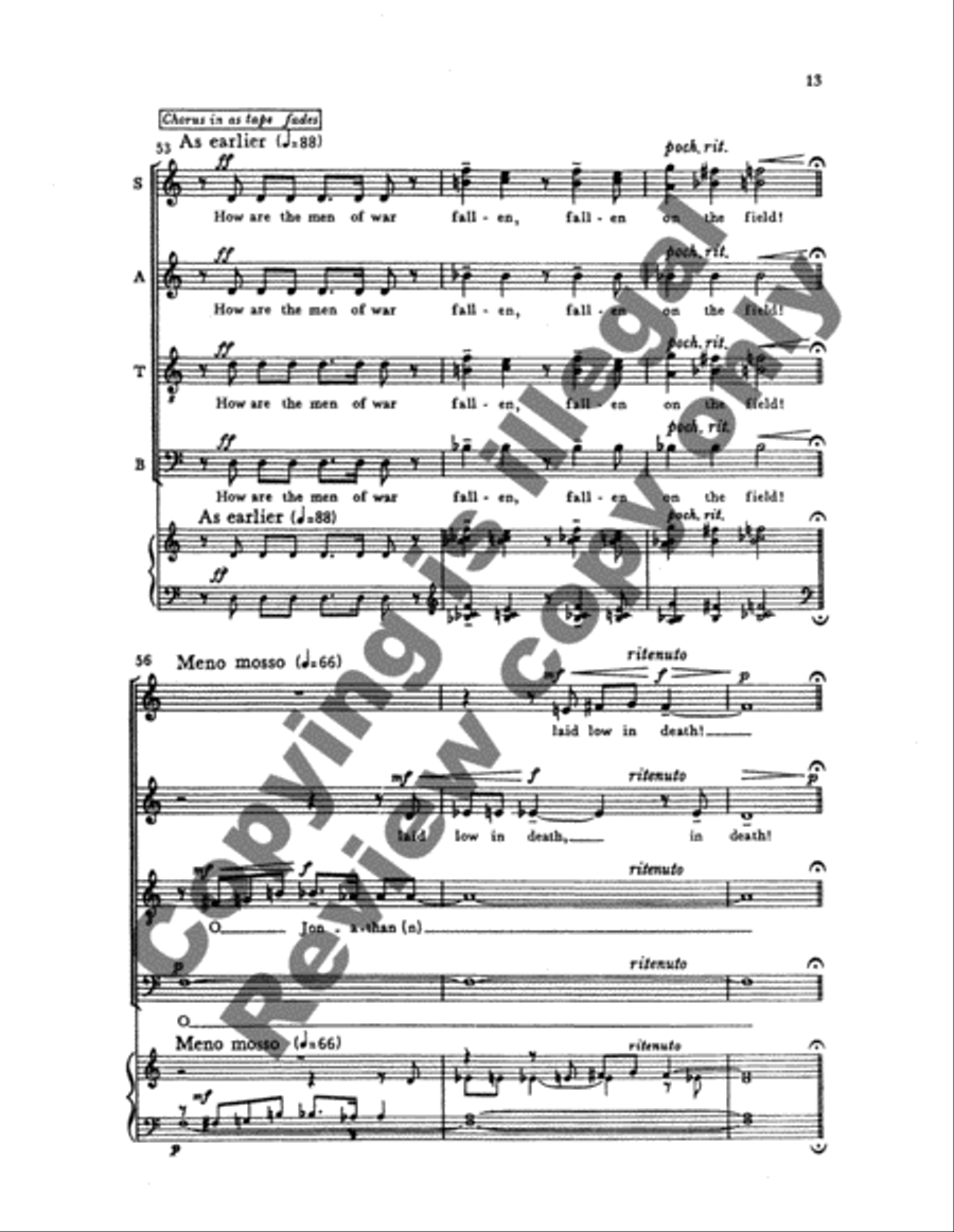 The Lament of David 4-Part scores gallery preview page 8