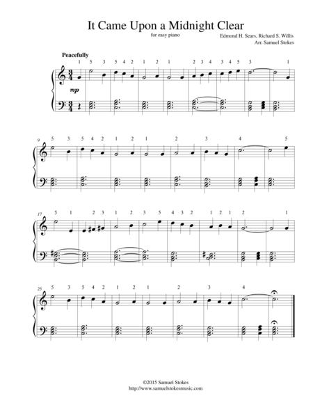 It Came Upon a Midnight Clear (It Came Upon the Midnight Clear) - for easy piano image number null