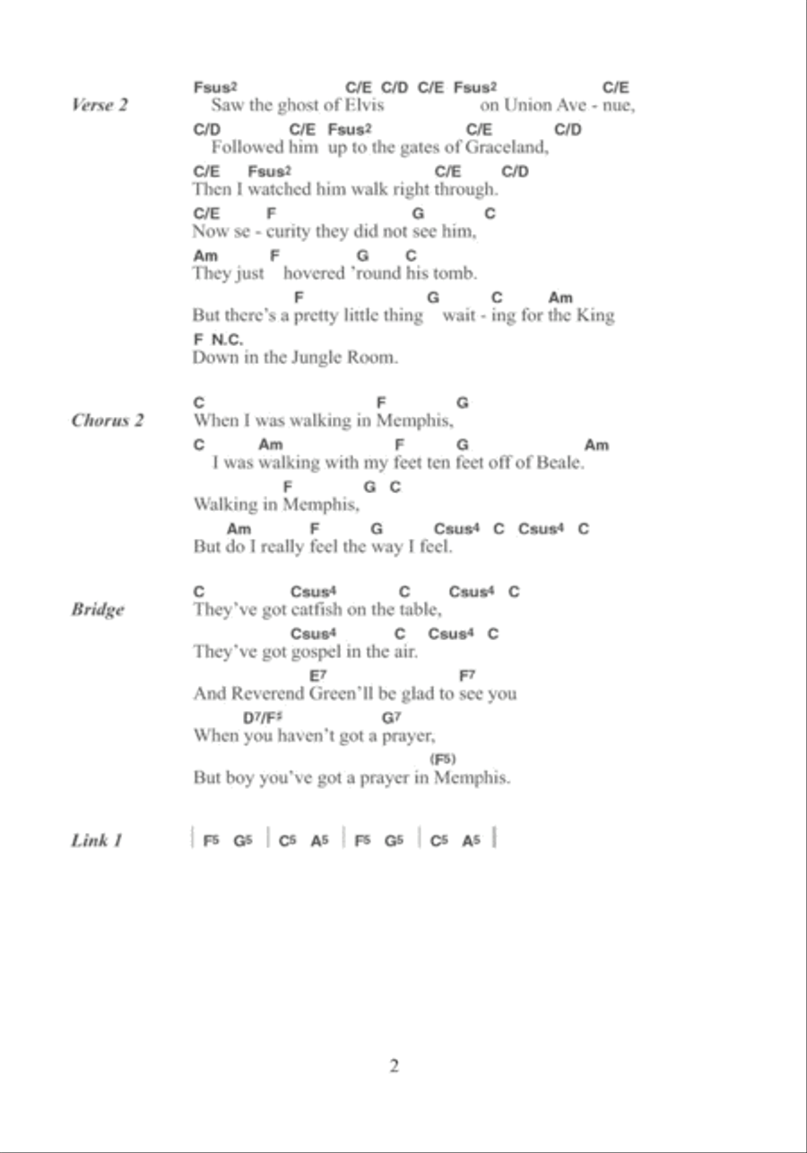 Walking In Memphis Acoustic Guitar scores gallery preview page 2