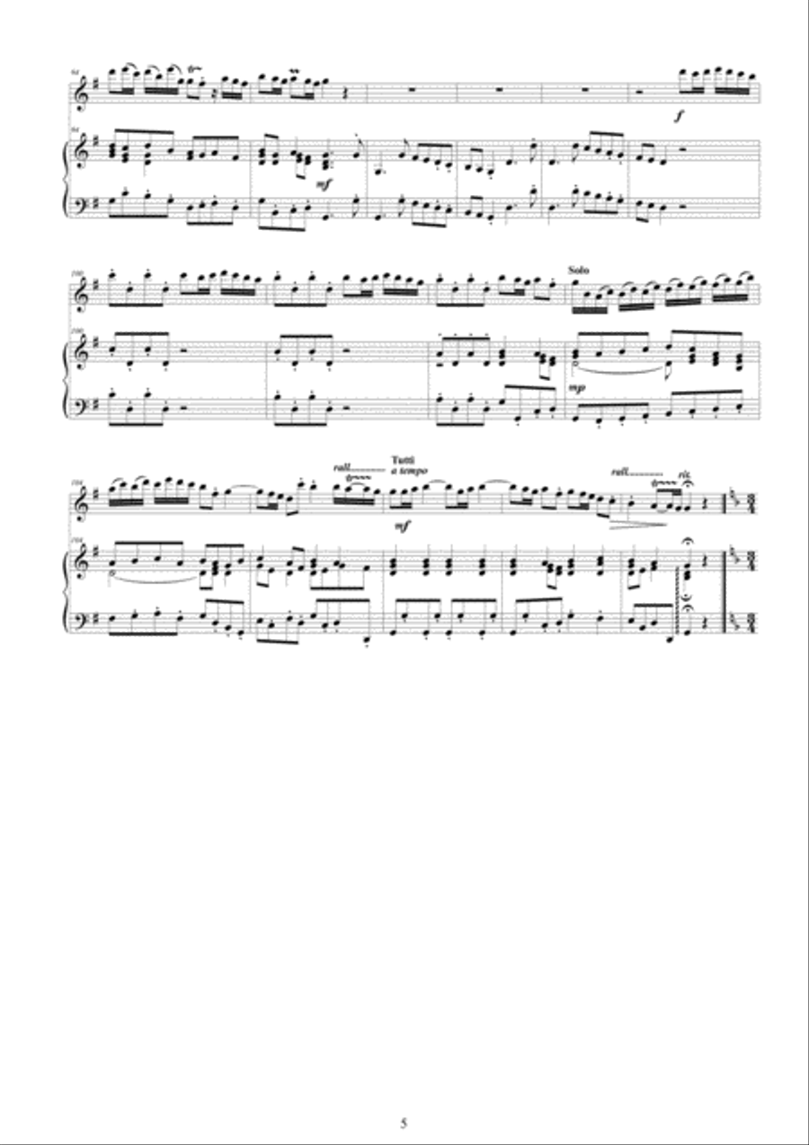 Vivaldi - Flute Concerto No.6 in G major Op.10 RV 437 for Flute and Piano Flute Solo scores gallery preview page 5