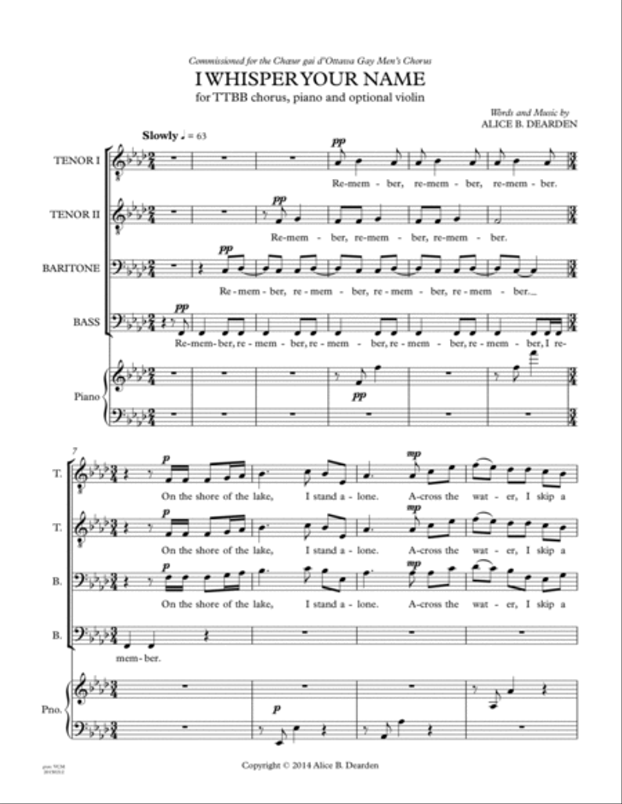 I Whisper Your Name TTBB scores gallery preview page 2