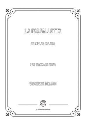 Book cover for Bellini-La farfalletta in E flat Major,for voice and piano