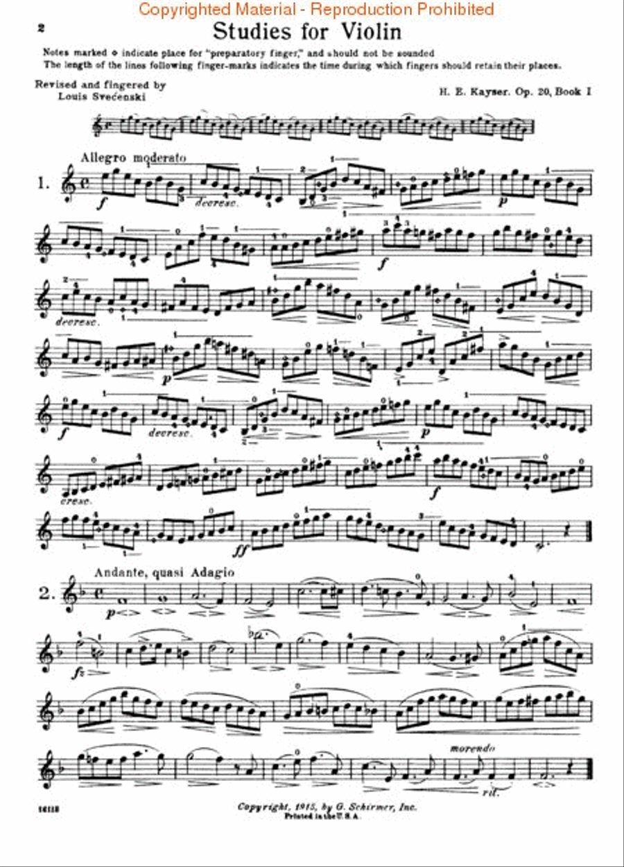 Heinrich Ernst Kayser: 36 Elementary and Progressive Studies, Complete, Op. 20 Violin scores gallery preview page 2