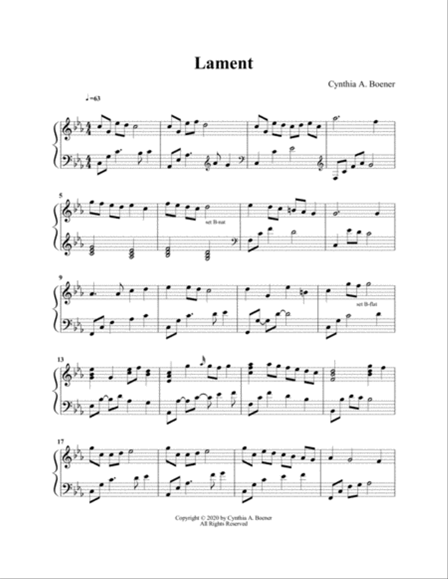 Lament Harp scores gallery preview page 1