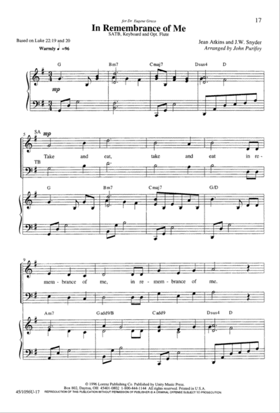 At the Lord's Table 4-Part scores gallery preview page 19