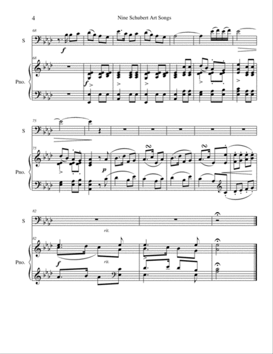 Nine Schubert Art Songs Brass Duet scores gallery preview page 4