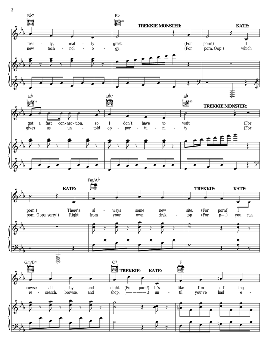 The Internet Is For Porn (from Avenue Q) Piano, Vocal scores gallery preview page 2