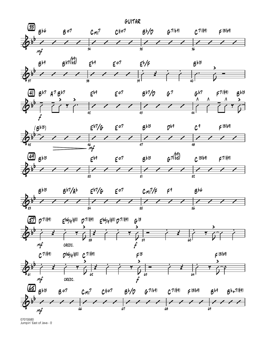 Jumpin' East of Java - Guitar Jazz Ensemble scores gallery preview page 2