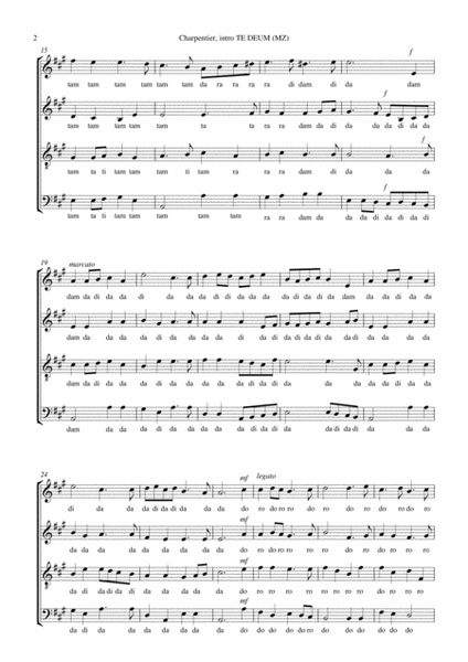 M. A. Charpentier, intro TE DEUM, for SATB choir a cappella image number null