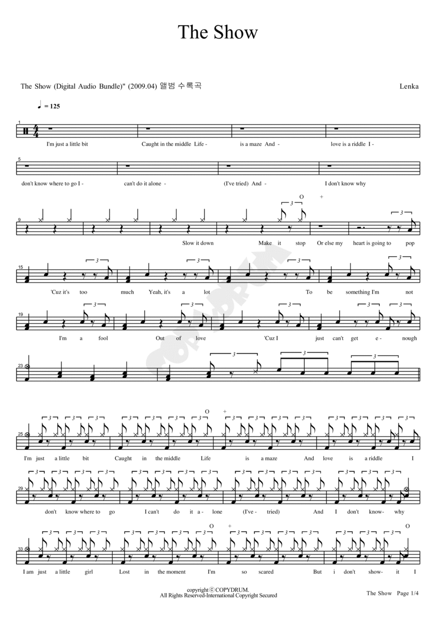 The Show The Show Drum Set scores gallery preview page 1