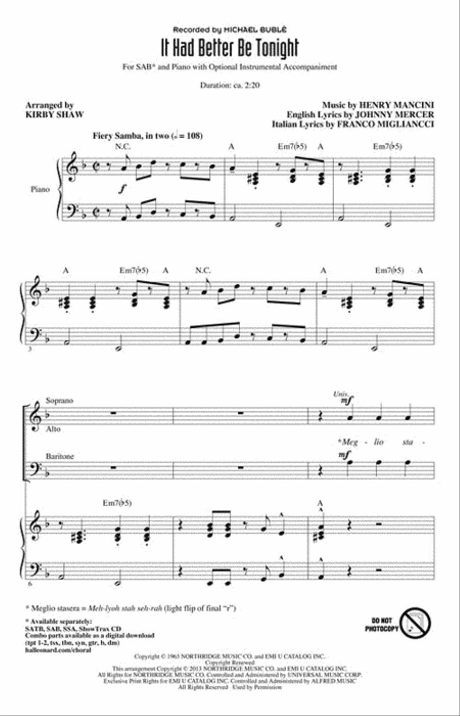 It Had Better Be Tonight 3-Part scores gallery preview page 2