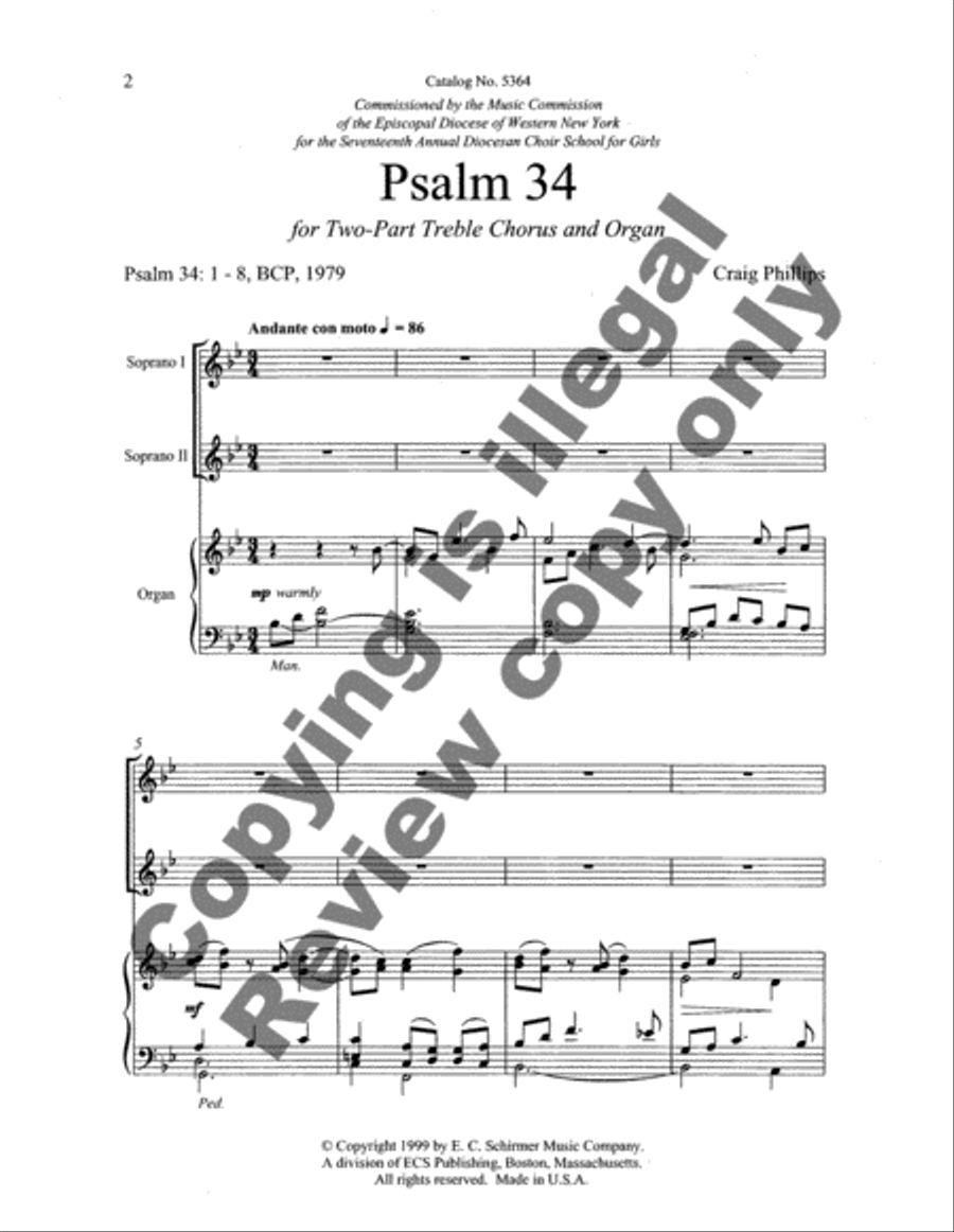 Psalm 34 3-Part scores gallery preview page 3