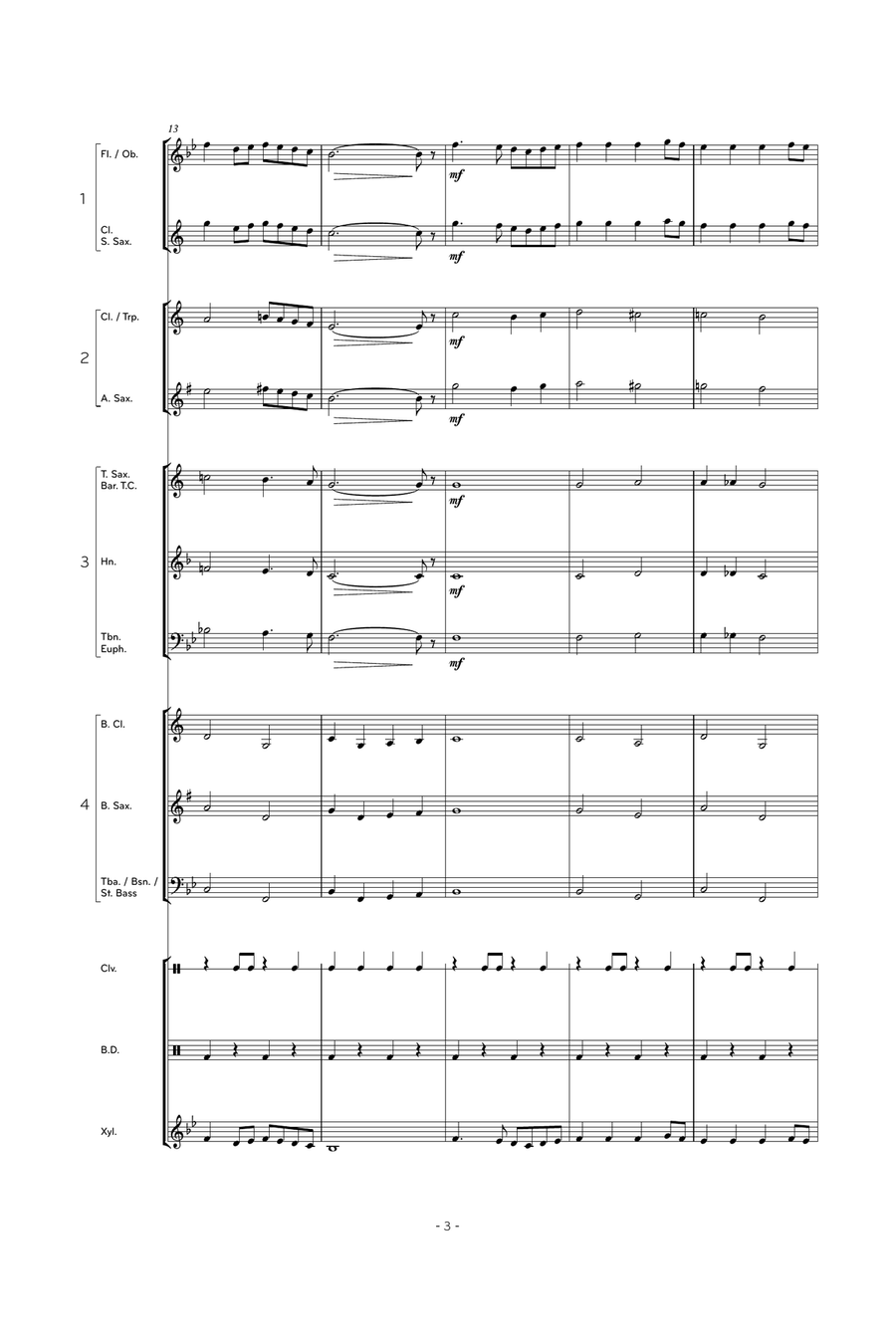 Atirei o Pau no Gato - Score Only Concert Band scores gallery preview page 5