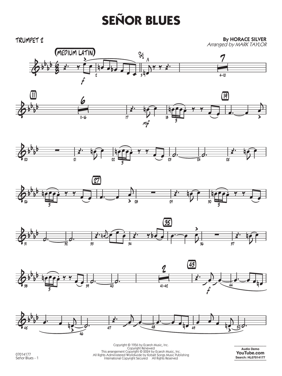 Señor Blues (arr. Mark Taylor) - Trumpet 2 Jazz Ensemble scores gallery preview page 1