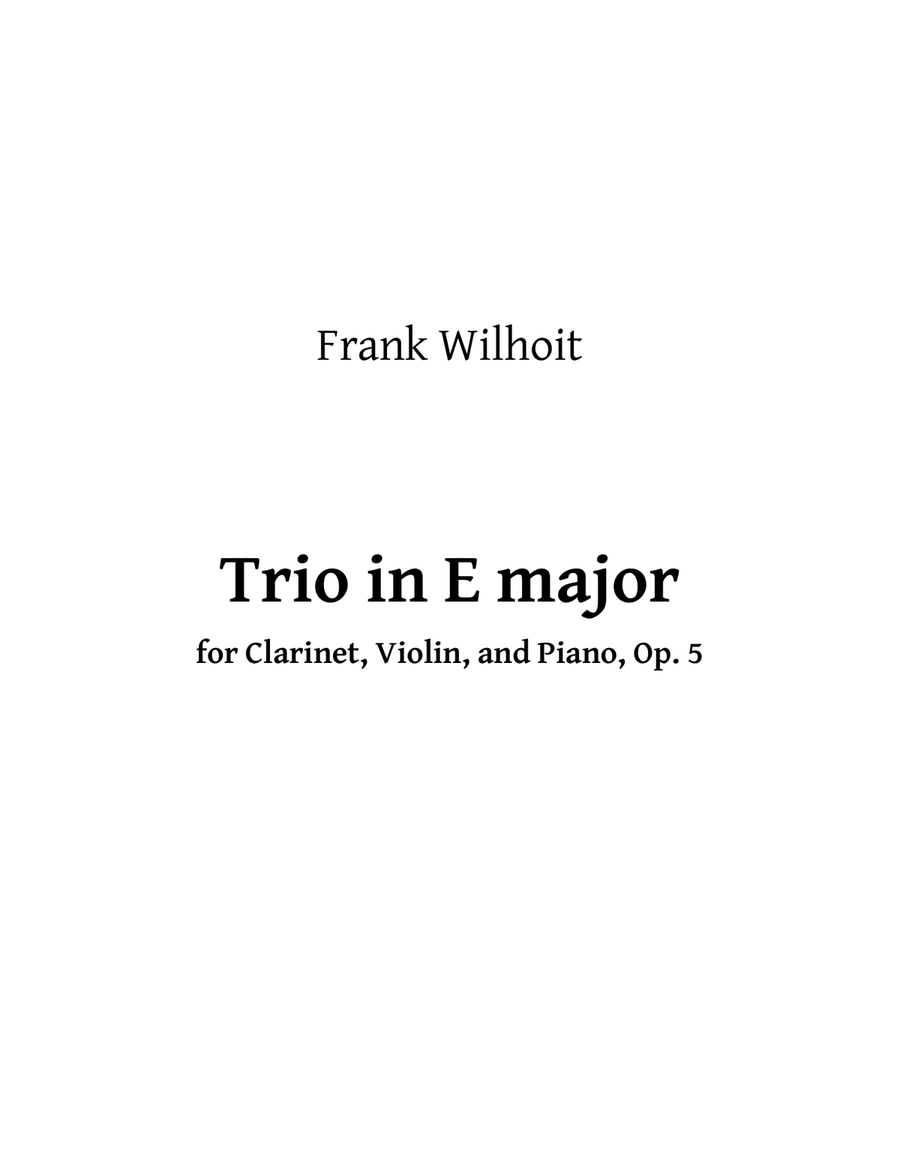 Book cover for Trio in E major for Clarinet, Violin, and Piano, Op. 5