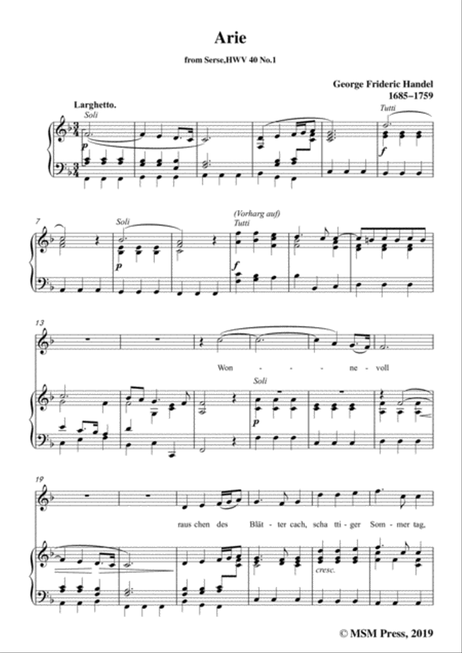 Handel-Arie,from Serse,HWV 40,No.1,for Voice&Piano Voice scores gallery preview page 3