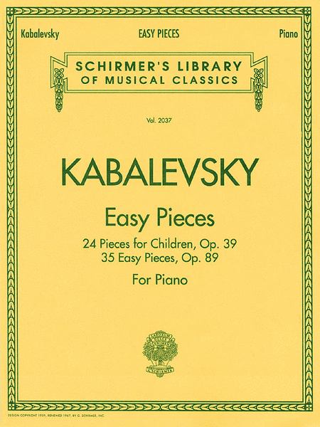 Dimitri Kabalevsky: Easy Pieces