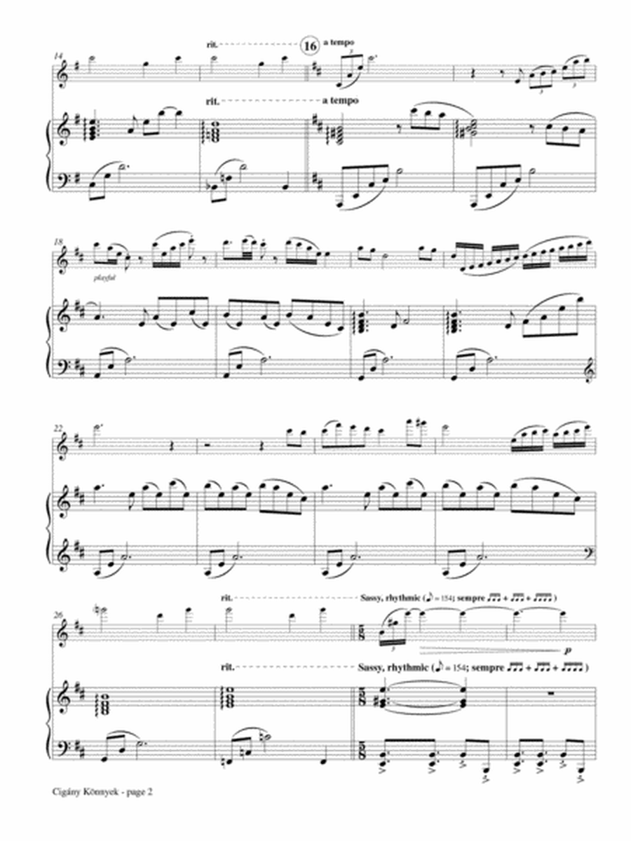Cigany Konnyek (Gypsy Tears) for Flute and Piano