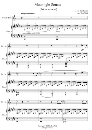 Moonlight Sonata (1st movenent) - French Horn & Piano
