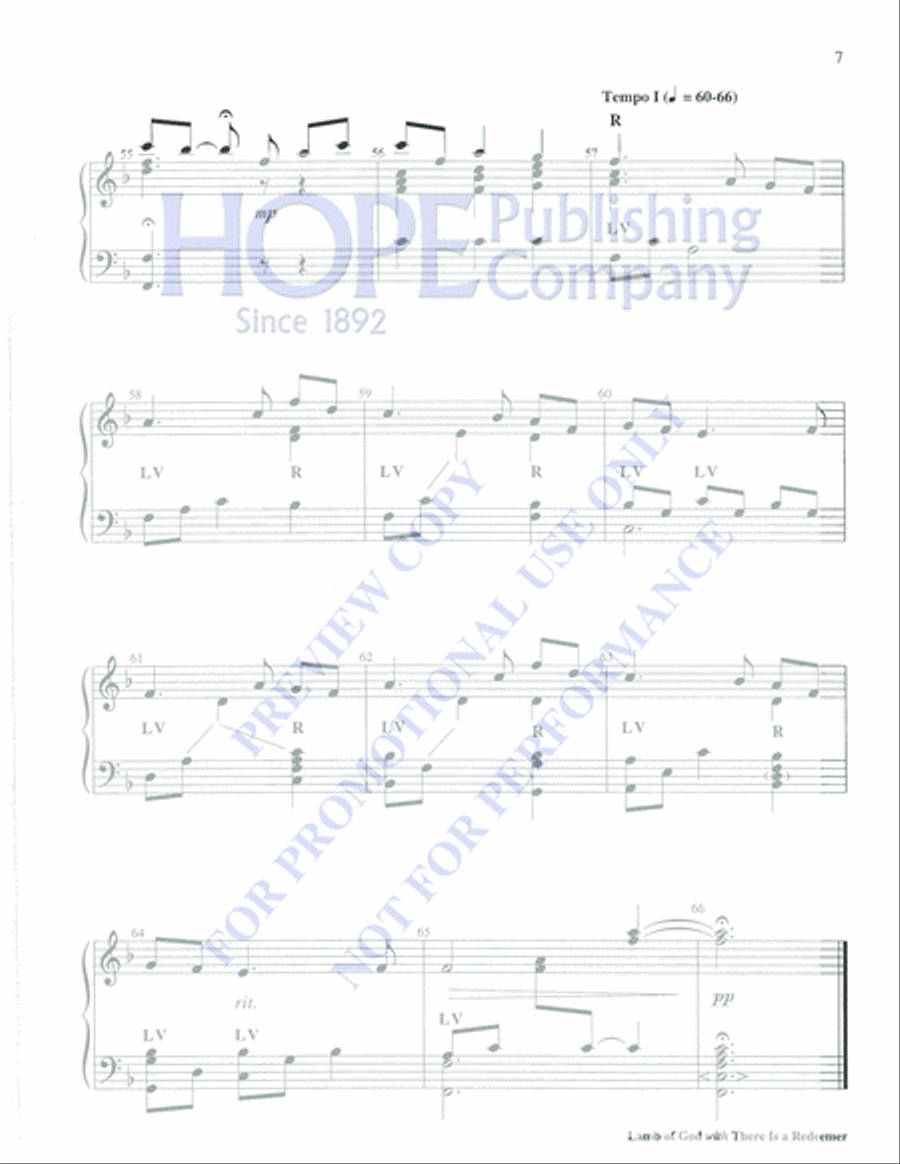 Lamb of God with There Is a Redeemer 5-Octaves scores gallery preview page 7