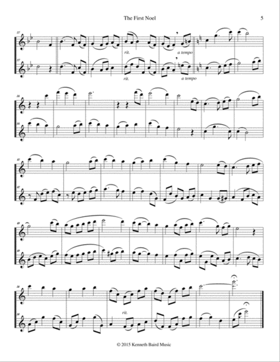 Five More Christmas Duets for Flutes Flute Duet scores gallery preview page 6