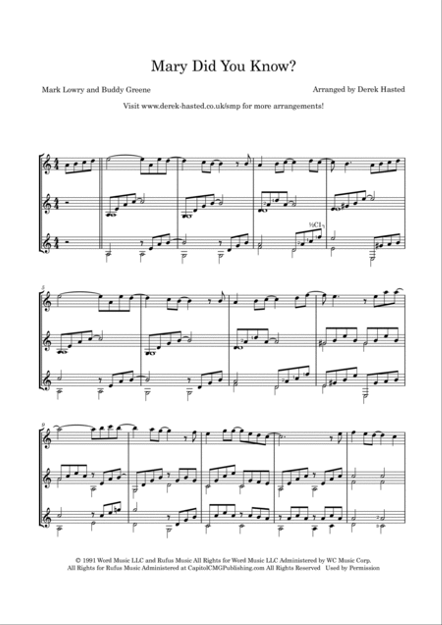 Mary, Did You Know? Guitar Ensemble scores gallery preview page 6