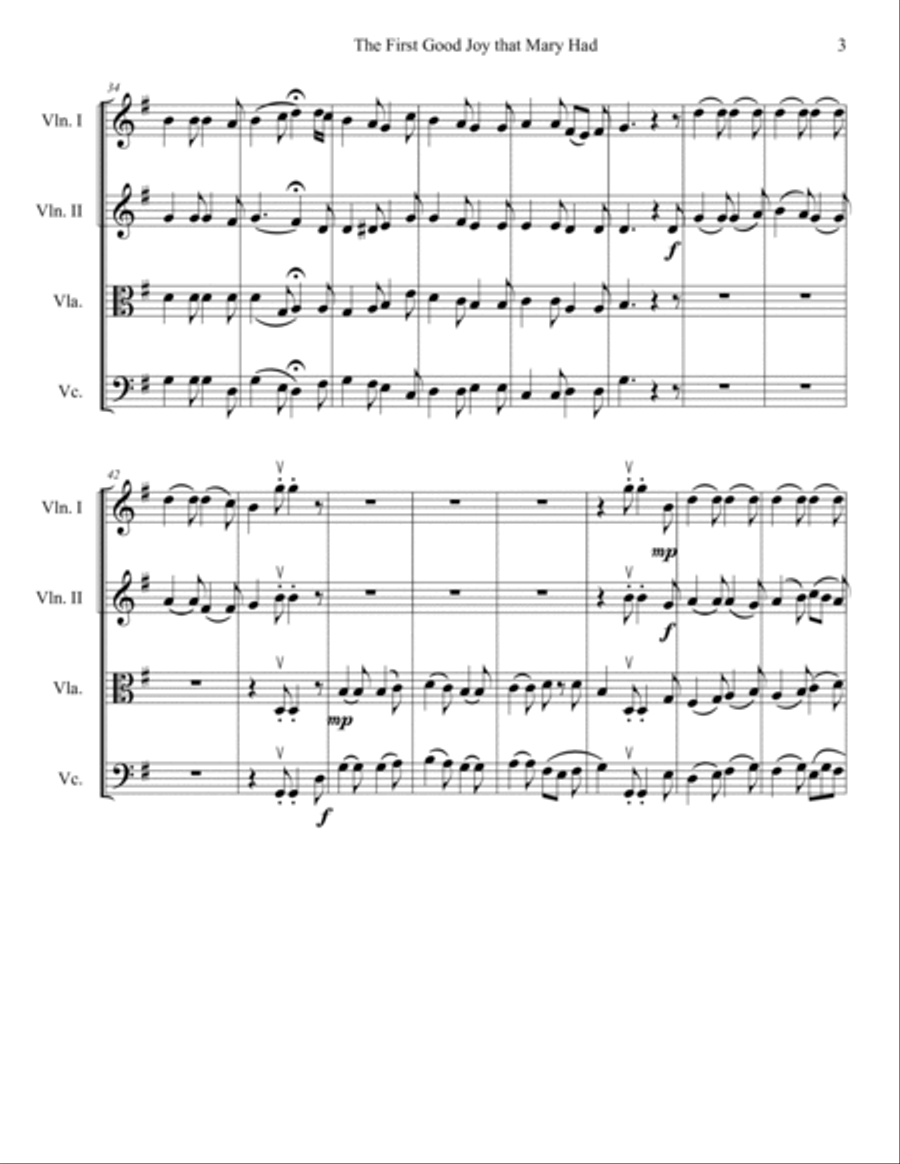 The Seven Joys of Mary - String Quartet String Quartet scores gallery preview page 3