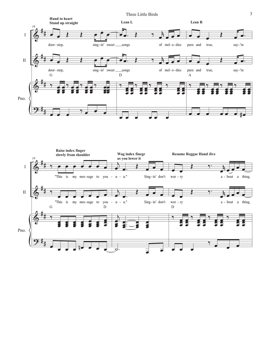 Three Little Birds SA scores gallery preview page 3