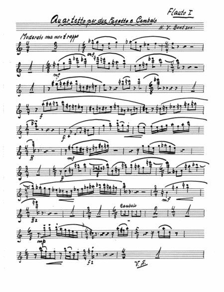 Quartetto Per Due Flauti Fagotto E Cembalo