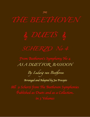Book cover for The Beethoven Duets For Bassoon Scherzo No. 4