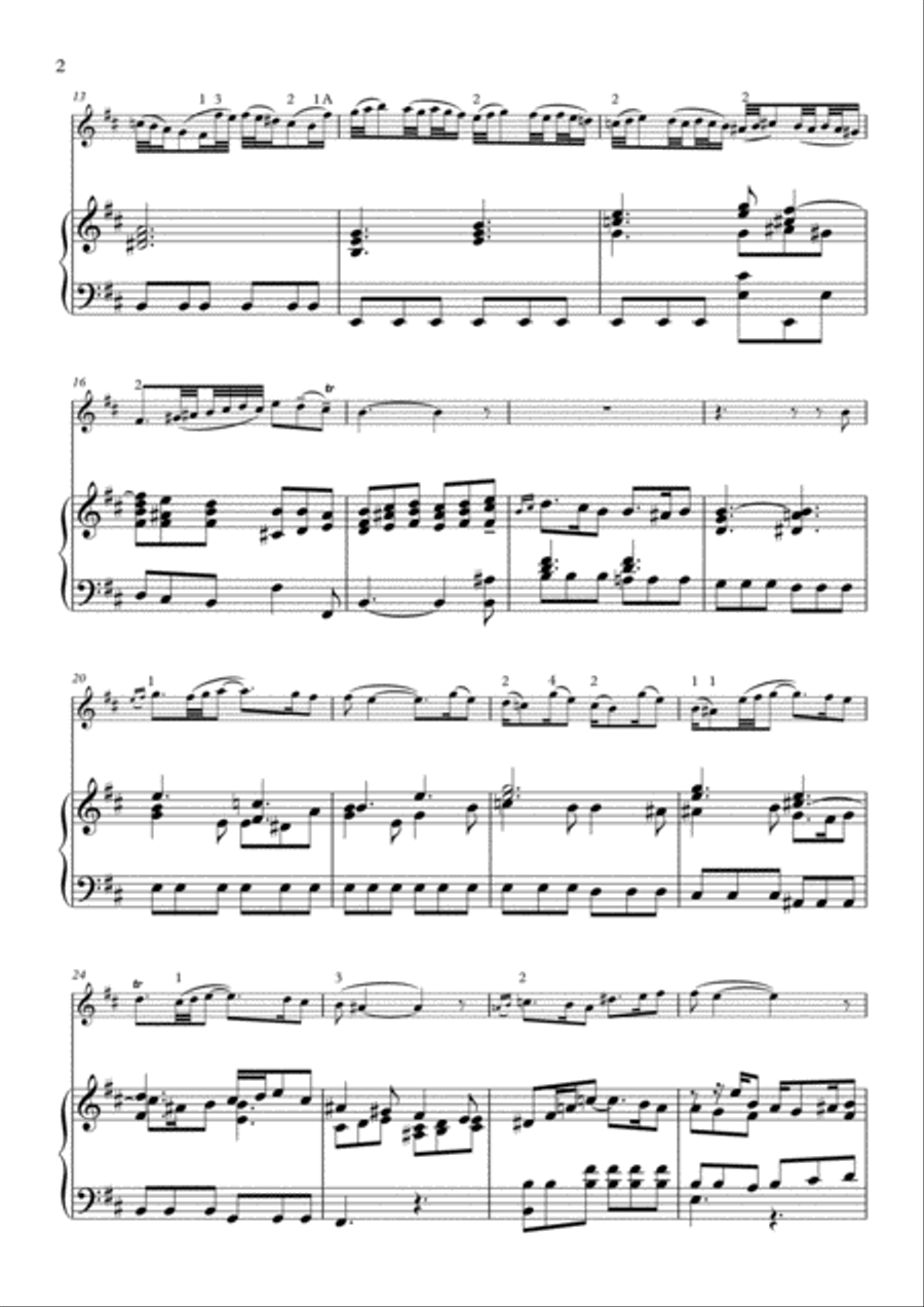 Bach-Pokhanovski Aria from St. Matthew's Passions arranged for violin and piano Violin Solo scores gallery preview page 2