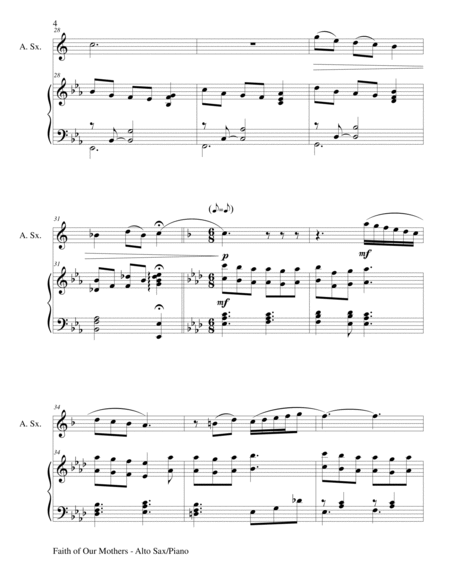 FAITH OF OUR MOTHERS (Duet – Alto Sax and Piano/Score and Parts) image number null