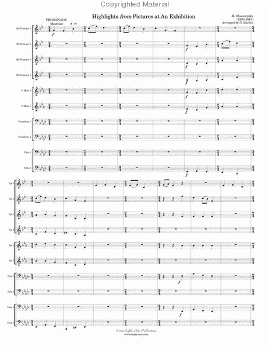 Highlights (from Pictures at an Exhibition) Brass Ensemble scores gallery preview page 2