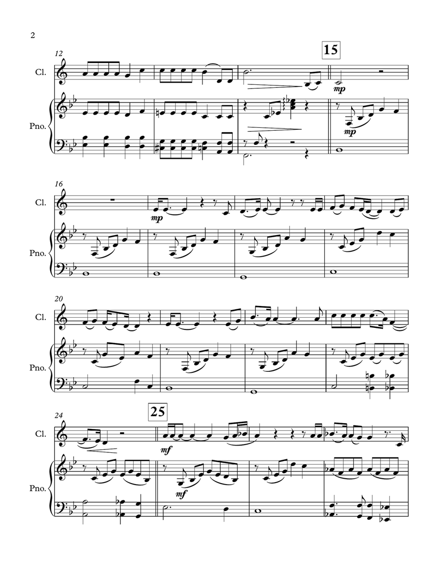 Bohemian Rhapsody Clarinet Solo scores gallery preview page 2